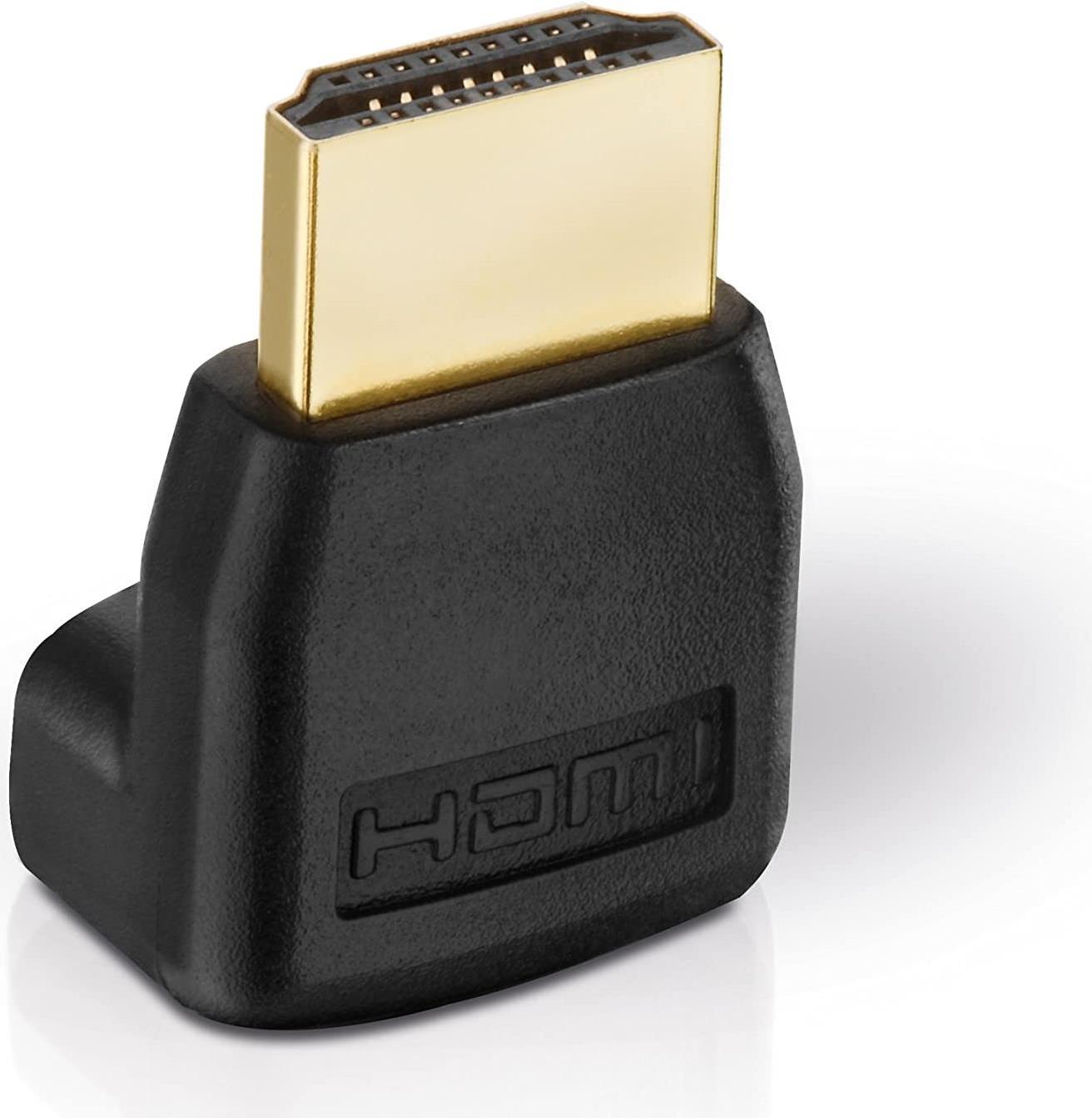 Helos BASIC - HDMI-Adapter - HDMI mnnlich zu HDMI weiblich gewinkelt - Schwarz - 1080p-Untersttzung