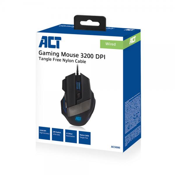 ACT AC5000 mouse Mano destra USB tipo A Ottico 3200 DPI