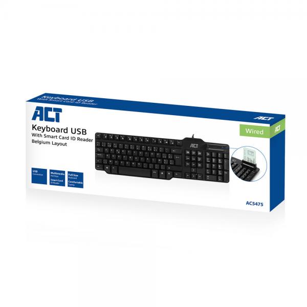 ACT AC5475 tastiera USB AZERTY Belga Nero