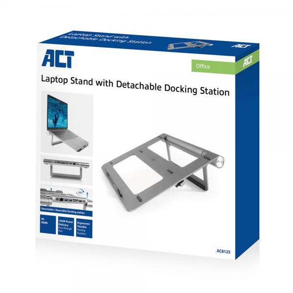 ACT AC8125 supporto per notebook 39,6 cm (15.6") Supporto per computer portatile Grigio