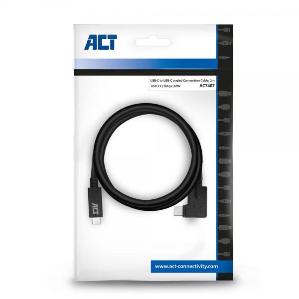 ACT AC7407 cavo USB 2 m USB 3.2 Gen 1 (3.1 Gen 1) USB C Nero