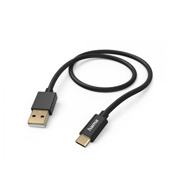 Hama Fabric cavo USB 1,5 m USB 2.0 USB A USB C Nero