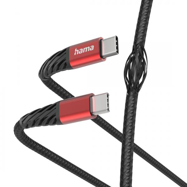 Hama Extreme cavo USB 1,5 m USB 2.0 USB C Nero, Rosso