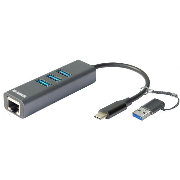 D-Link DUB-2332 hub di interfaccia USB tipo-C 5000 Mbit/s Grigio
