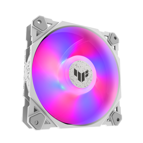 ASUS TUF GAMING TF120 ARGB WHITE EDITION Case per computer Raffreddatore d'aria 12 cm Bianco 1 pz (Asus TUF Gaming TF120 ARGB 12cm PWM Case Fan, Fluid Dynamic Bearing, Double-layer LED Array, Up to 1