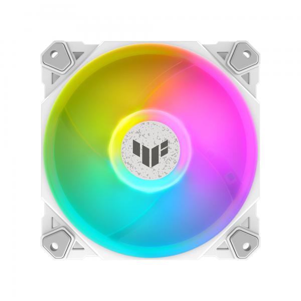 ASUS TUF GAMING TF120 ARGB WHITE EDITION Case per computer Raffreddatore d'aria 12 cm Bianco 1 pz (Asus TUF Gaming TF120 ARGB 12cm PWM Case Fan, Fluid Dynamic Bearing, Double-layer LED Array, Up to 1