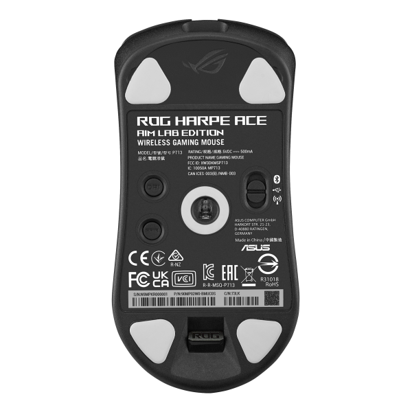 ASUS ROG Harpe Ace Aim Lab Edition mouse Ambidestro RF Wireless + Bluetooth + USB Type-A Ottico 36000 DPI