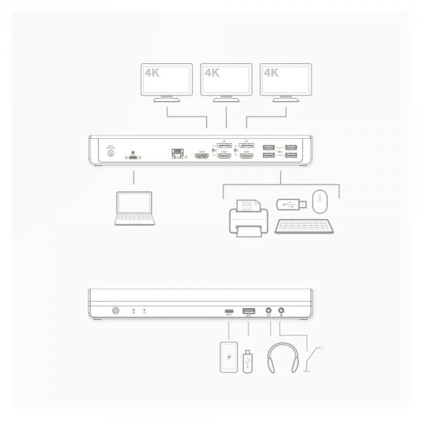ACT AC7048 replicatore di porte e docking station per notebook Cablato USB 3.2 Gen 1 (3.1 Gen 1) Type-C Nero