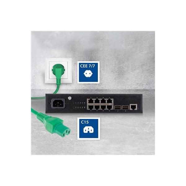 ACT AK5318 cavo di alimentazione Verde 1 m CEE7/7 Accoppiatore C15
