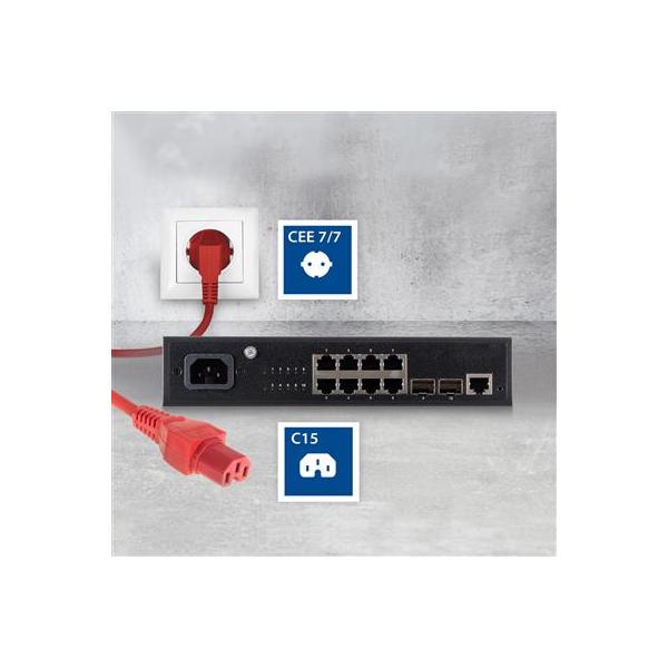 ACT AK5314 cavo di alimentazione Rosso 1 m CEE7/7 Accoppiatore C15