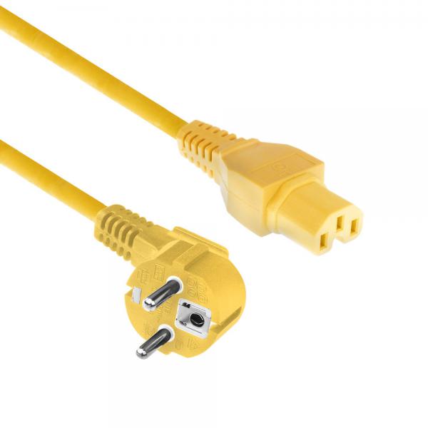 ACT AK5320 cavo di alimentazione Giallo 1 m CEE7/7 IEC C15
