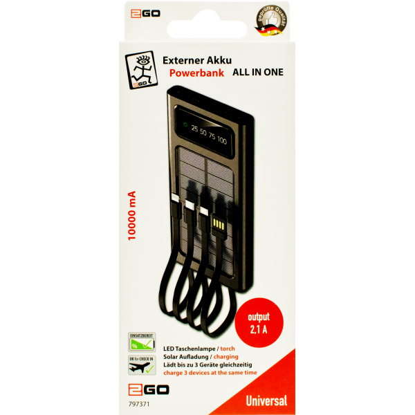 2GO 797371 batteria portatile 10000 mAh Nero