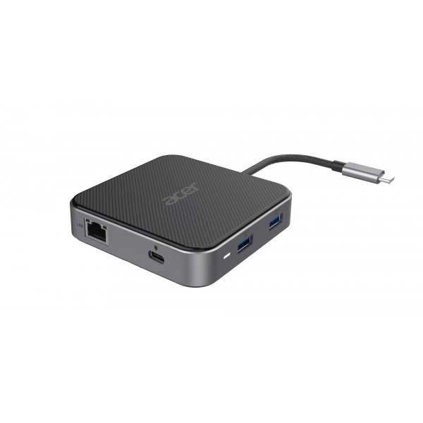 Acer HP.DSCAB.013 replicatore di porte e docking station per laptop Cablato USB 3.2 Gen 1 (3.1 Gen 1) Type-C Carbonio, Argento
