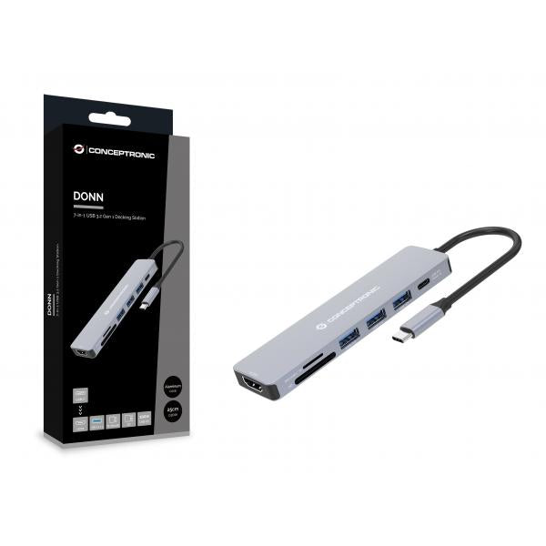 Conceptronic DONN19G replicatore di porte e docking station per notebook Cablato USB 3.2 Gen 1 (3.1 Gen 1) Type-C Grigio