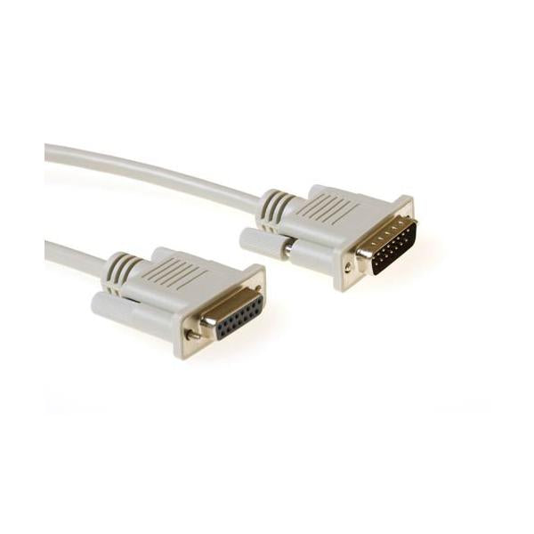 ACT 1.80m D-sub, M/F cavo seriale Avorio 1,80 m 15 pin D-sub