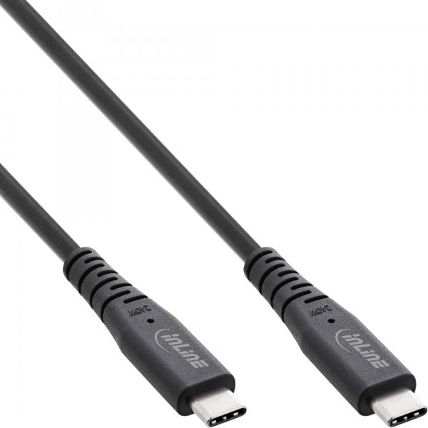 InLine Cavo USB4, USB Tipo-C maschio/maschio, PD 240W, 8K60Hz, TPE nero 2m