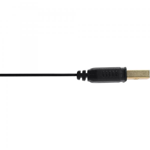 InLine Cavo USB 2.0 A maschio / A femmina, 2m, Piatto, dorato, prolunga, nero