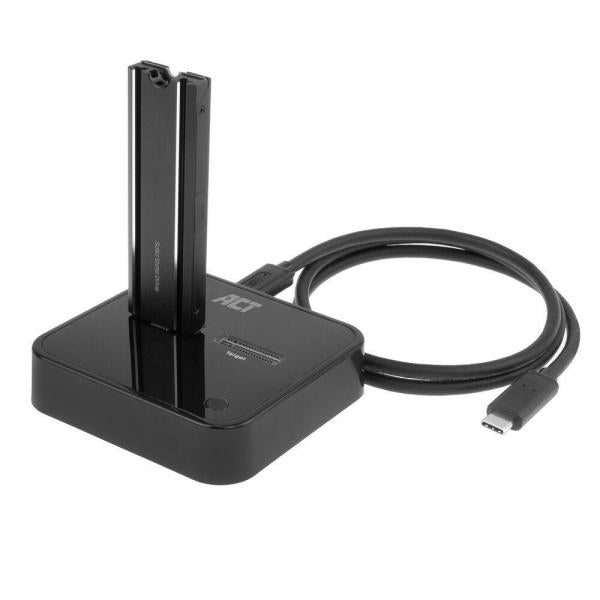 ACT AC1502 docking station per unità di archiviazione USB 3.2 Gen 2 (3.1 Gen 2) Type-C Nero