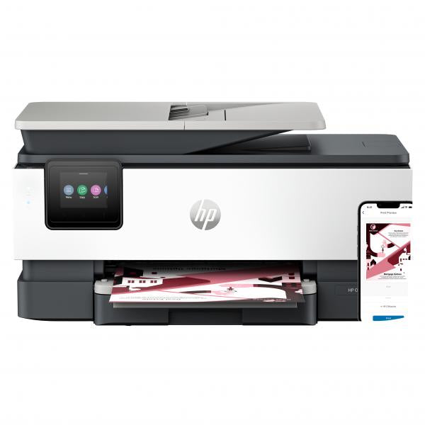 HP OfficeJet Pro Stampante multifunzione HP 8122e, Colore, Stampante per Casa, Stampa, copia, scansione, alimentatore automatico di documenti; touchscreen; Scansione Smart Advance; Modalità silenzios