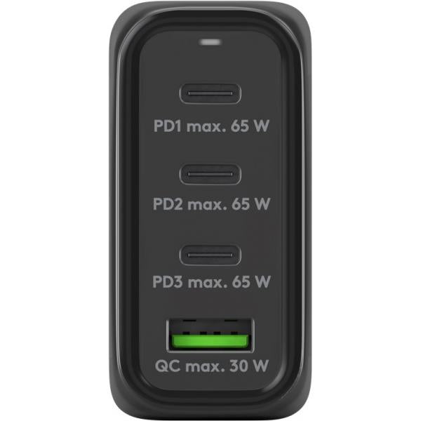 Goobay 64819 Caricabatterie per dispositivi mobili Cuffie, Computer portatile, Smartphone Nero AC Ricarica rapida Interno