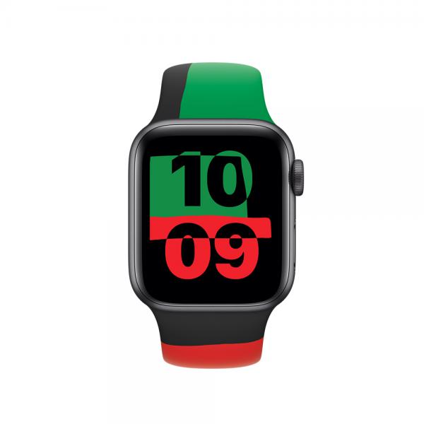 Apple MUQ53ZM/A accessorio indossabile intelligente Band Nero, Verde, Rosso Fluoroelastomero