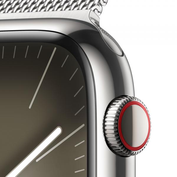 Apple Watch Series 9 45 mm Digitale 396 x 484 Pixel Touch screen 4G Argento Wi-Fi GPS (satellitare)