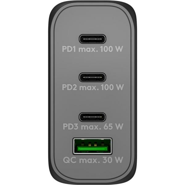 Goobay 65555 Caricabatterie per dispositivi mobili Computer portatile, Smartphone Nero AC Ricarica rapida Interno