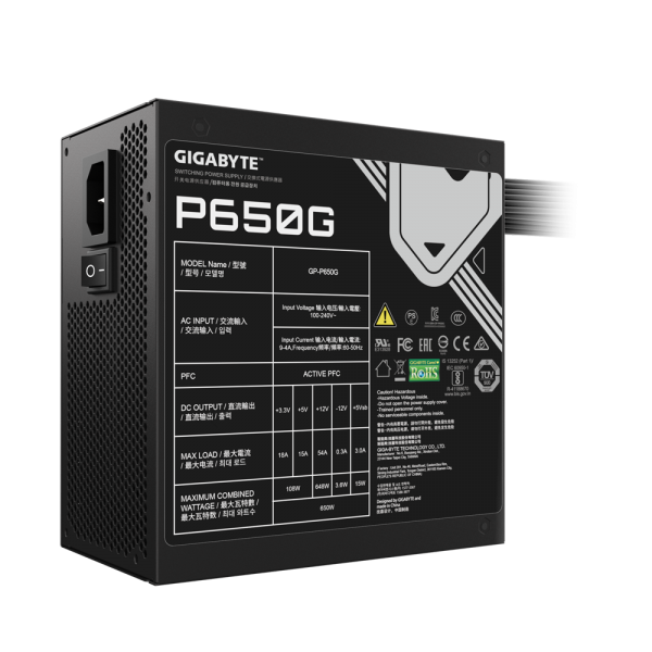 Gigabyte GP-P650G alimentatore per computer 650 W 20+4 pin ATX ATX Nero