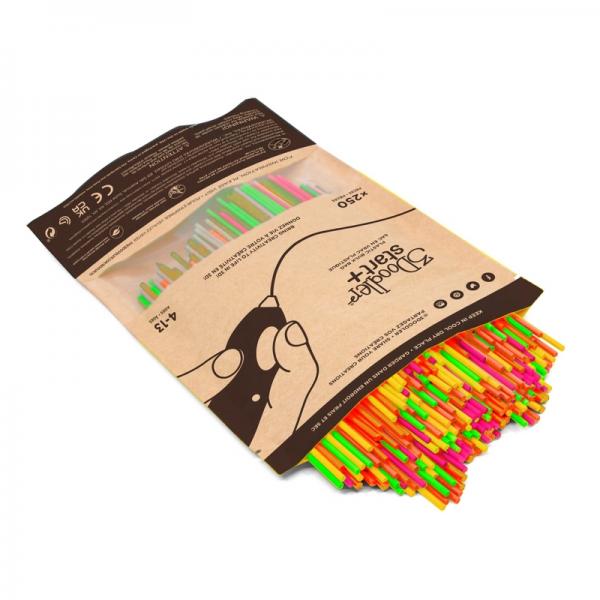 3Doodler Filament Start+ 250 neonrot neonorange neongruen neongelb neonpink\"\"Neon Plastica compostabile Verde fluorescente, Arancione fluorescente, Rosa fluorescente, Rosso fluorescente, Giallo fos