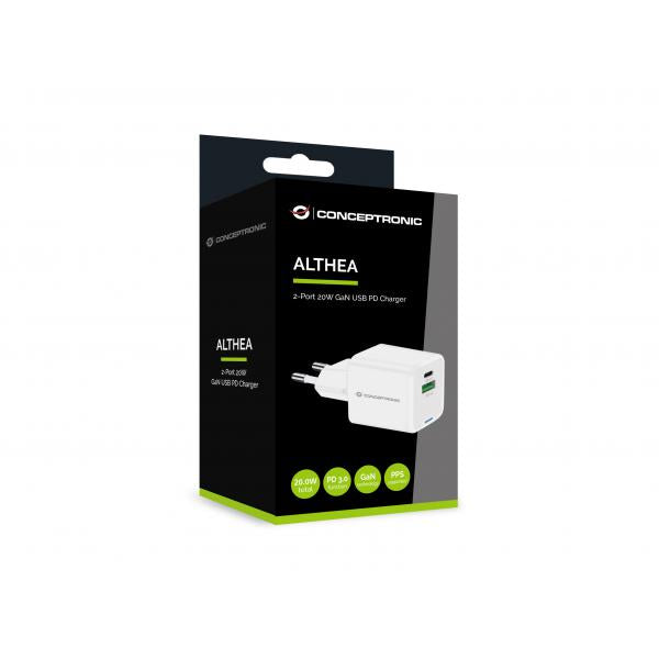 Conceptronic ALTHEA15W Caricabatterie per dispositivi mobili Universale Bianco AC Ricarica rapida Interno