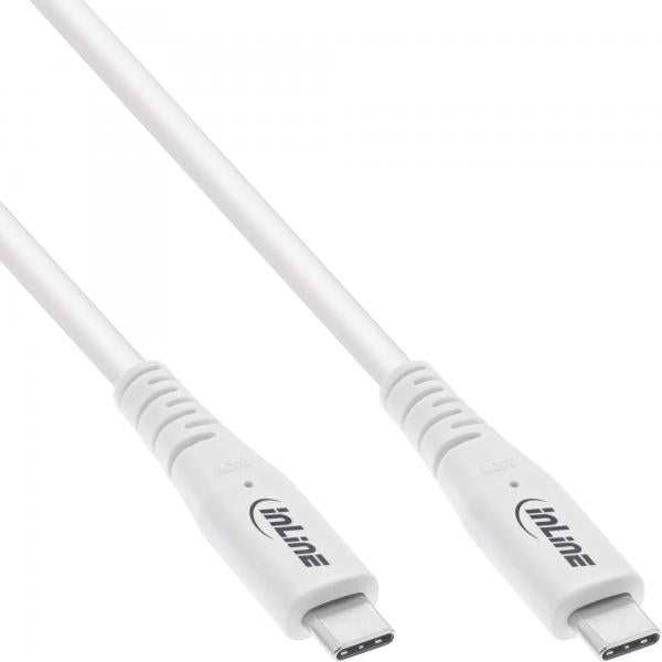InLine Cavo USB4, USB-C maschio/maschio, PD 240W, 8K60Hz, TPE, bianco, 0,5m