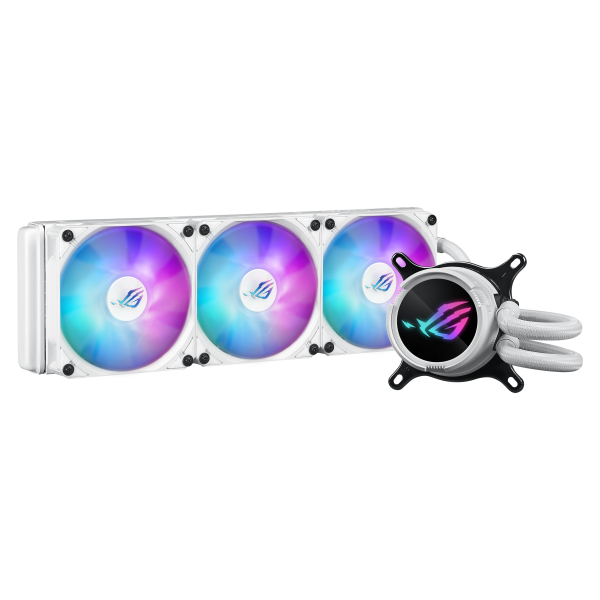 ASUS ROG Strix LC III 360 ARGB White Edition Processore Kit di raffreddamento a liquido 12 cm Bianco (Asus ROG STRIX LC III 360 ARGB White Liquid CPU Cooler, 360mm, 7th Gen v2 Asetek Pump, ARGB Fans,