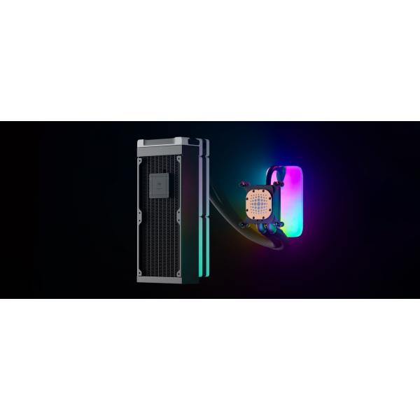 HYTE THICC Q60 Processore Kit di raffreddamento a liquido 12 cm Nero, Bianco 2 pz (HYTE THICC Q60 240MM LCD LIQUID COOLER)