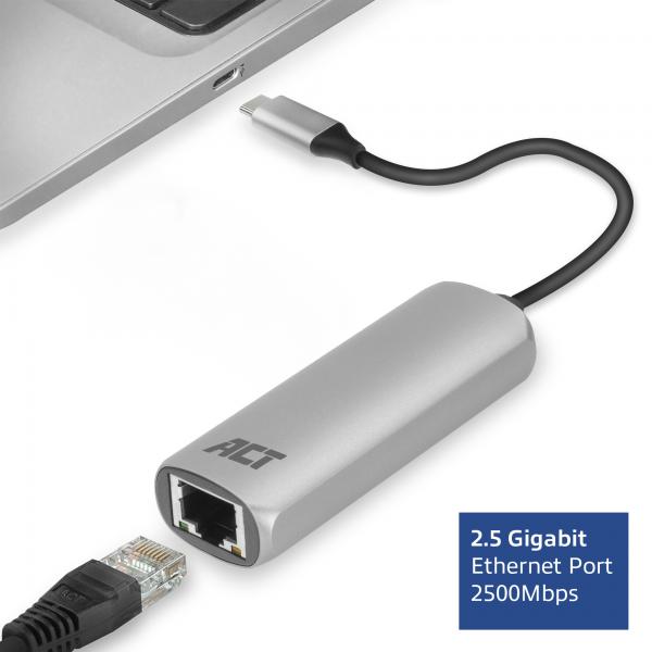 ACT AC7081 hub di interfaccia USB 3.2 Gen 1 (3.1 Gen 1) Type-C 2500 Mbit/s Alluminio