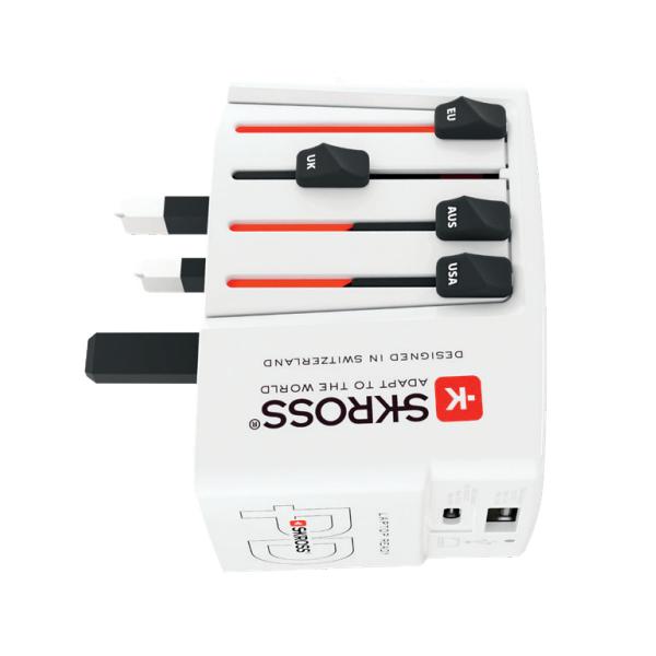 Skross World USB Charger Fotocamera, Lettore e-book, Computer portatile, Power bank, Smartphone, Orologio intelligente, Tablet Bianco AC Interno