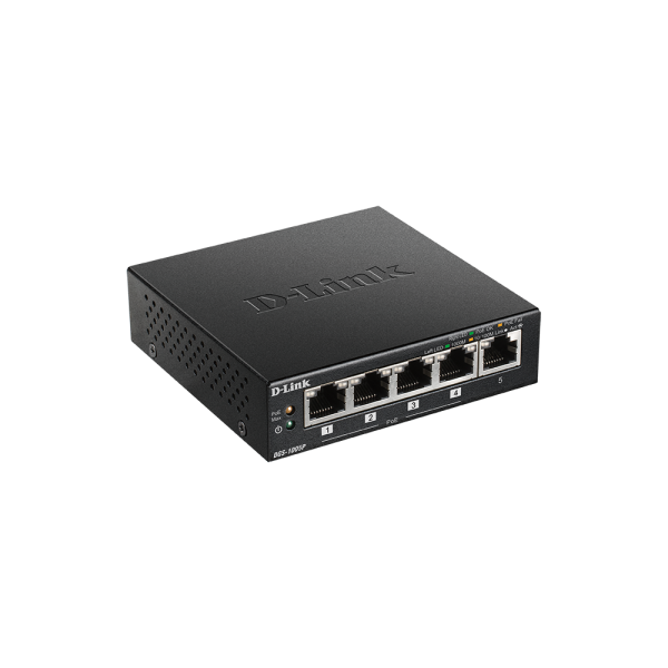 D-Link DGS-1005P/E switch di rete Non gestito L2 Gigabit Ethernet (10/100/1000) Supporto Power over Ethernet (PoE) Nero