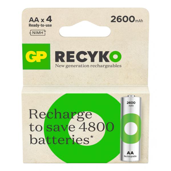 GP Batteries ReCyko Pro GPRCK260AA129C4 batteria per uso domestico Batteria ricaricabile Stilo AA Nichel-Metallo Idruro (NiMH)