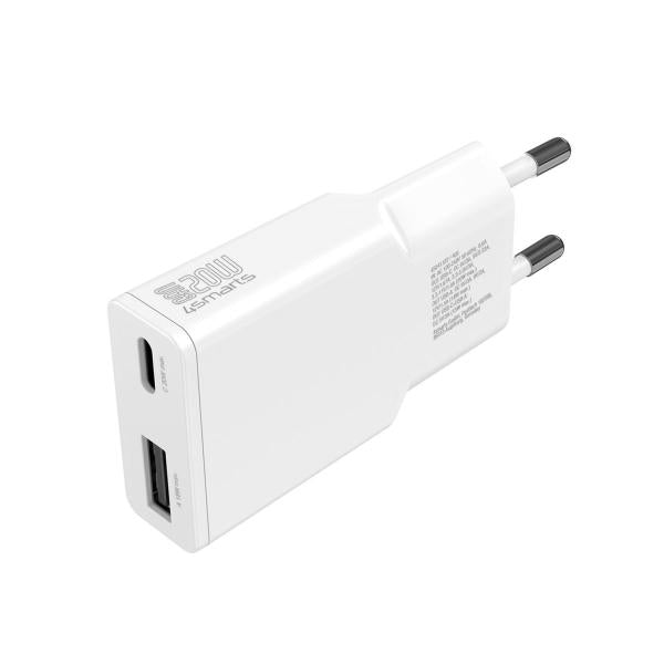 4smarts 541122 Caricabatterie per dispositivi mobili Smartphone, Tablet Bianco AC Ricarica rapida Interno