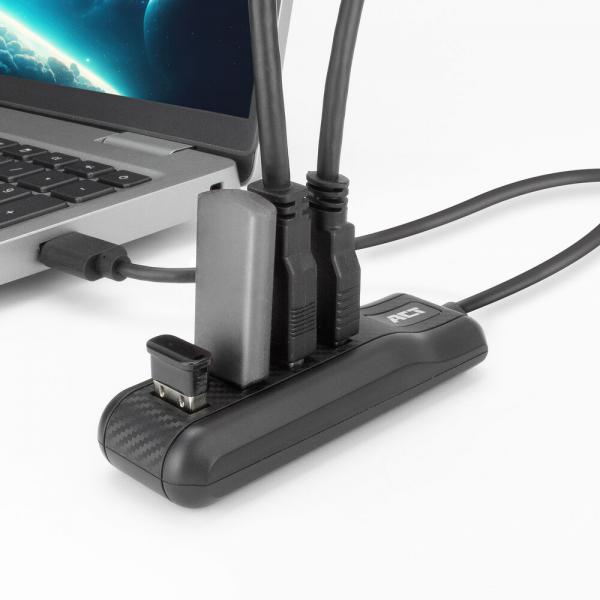 ACT AC6320 hub di interfaccia USB 3.2 Gen 1 (3.1 Gen 1) Type-A 5000 Mbit/s Nero