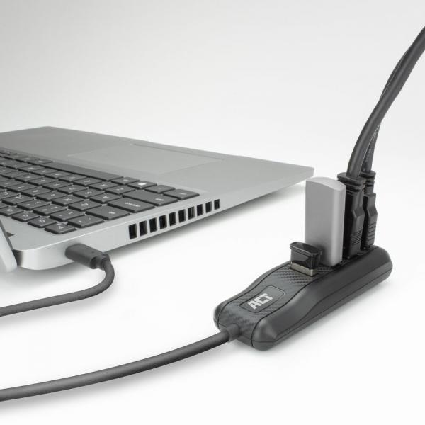 ACT AC6420 hub di interfaccia USB 3.2 Gen 1 (3.1 Gen 1) Type-C 5000 Mbit/s Nero