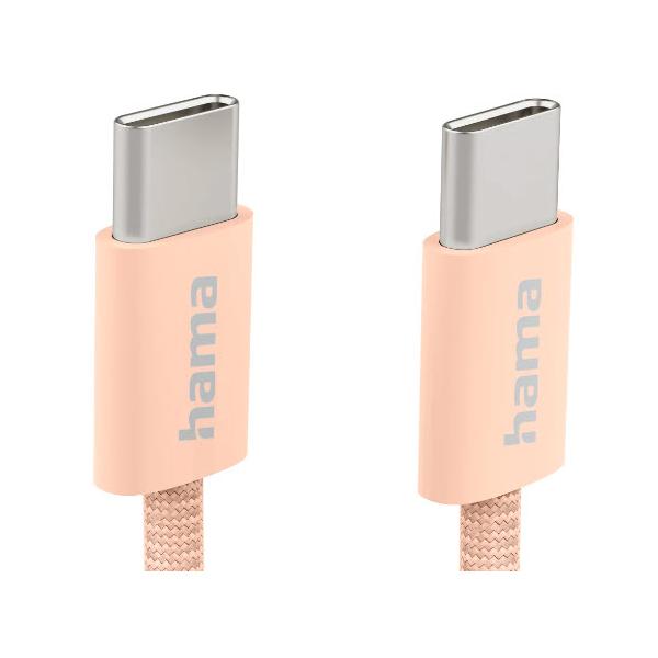 Hama Fabric cavo USB USB 2.0 1 m USB C Arancione