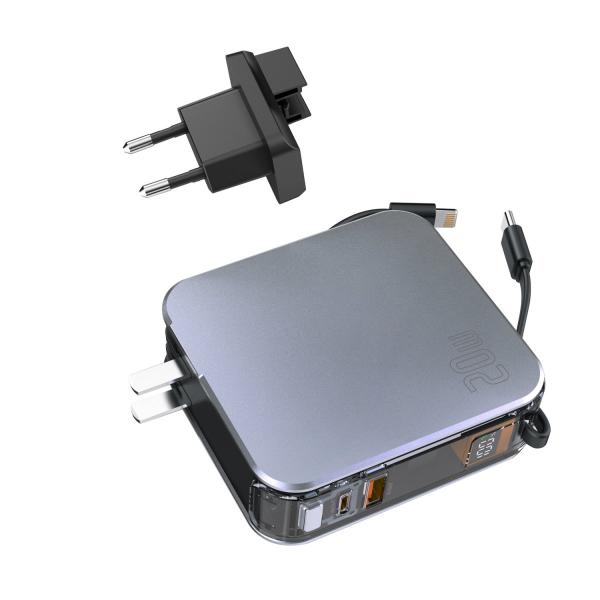 4smarts 541287 Caricabatterie per dispositivi mobili Computer portatile, Smartphone, Orologio intelligente, Tablet, Universale Argento dC Ricarica rapida Interno