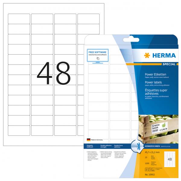 HERMA 10902 etichetta per stampante Bianco Etichetta per stampante autoadesiva (HERMA Special - etiketter - mat - 1200)