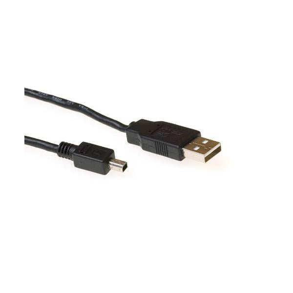 ACT USB 2.0 A - 4 pin Mini B cavo USB 1,8 m USB A Mini-USB B Nero