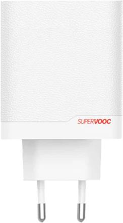 OnePlus 120W Dual Ports SuperVooc Adapter + Cable (Type-C + Type-A) - White