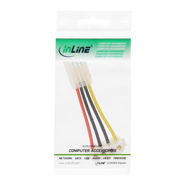 InLine Cavo di alimentazione int. M 4pin 3,5" a F 4 pin 5,25" angolata, 6cm
