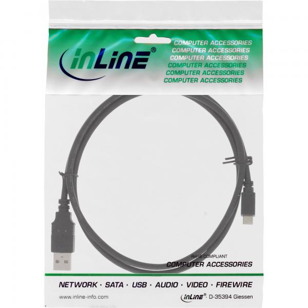 InLine Cavo USB 2.0 Micro, A M / Micro B M, 1,5m, Ricarica Rapida, nero