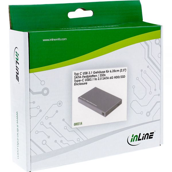 InLine 00031A Enclosure HDD/SSD Grigio storage drive enclosure