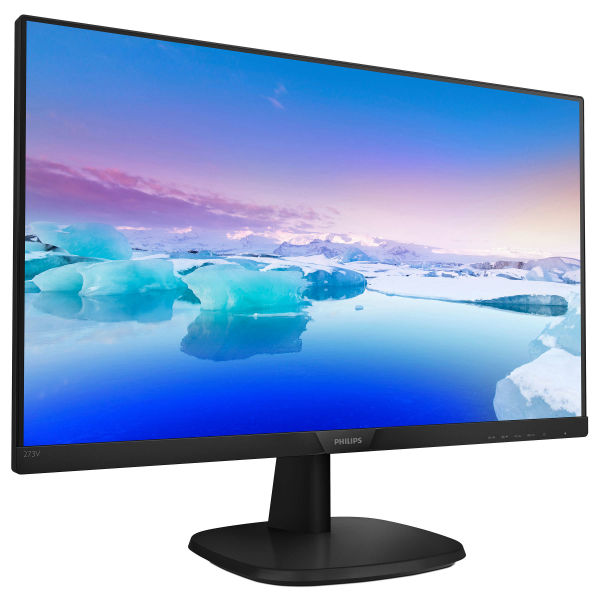 Monitor Philips 273V7QJAB - Display 27 pollici Wide W-LED - 16:9 - 1920x1080 Full-HD - Luminosità 250 cd/m2 - Contrasto 1000:1, Din. 10.000.000:1 - 4ms (GtG) - VGA, Hdmi, DisplayPort - Multimediale 2