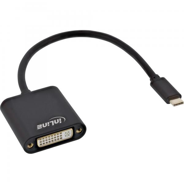 InLine Convertitore Video USB Type-C maschio a DVI femmina, nero, 0,2 m